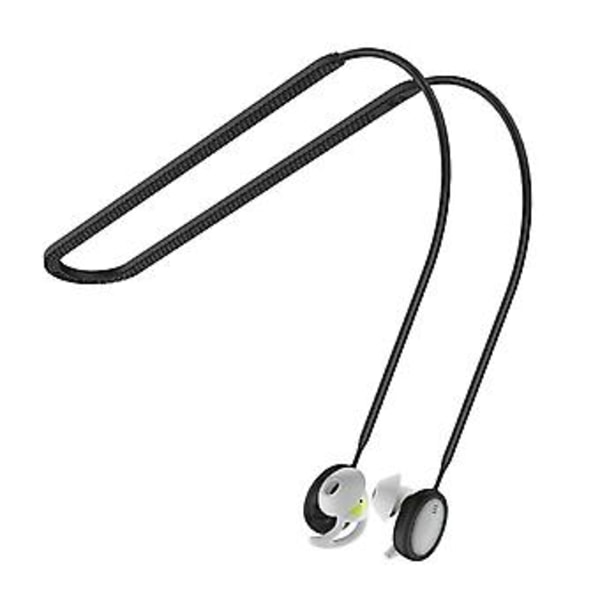 Halsband med rem, hudvänligt, för Bose-Sport hörlurar (Svart)