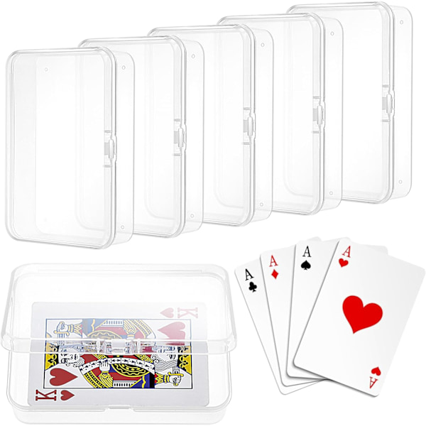 Spillekortæsker i klar plast, æske til kortspil, opbevaringsboks til samlekort, kortholderboks, samlekortæsker til MTG TCG (5 stk.)