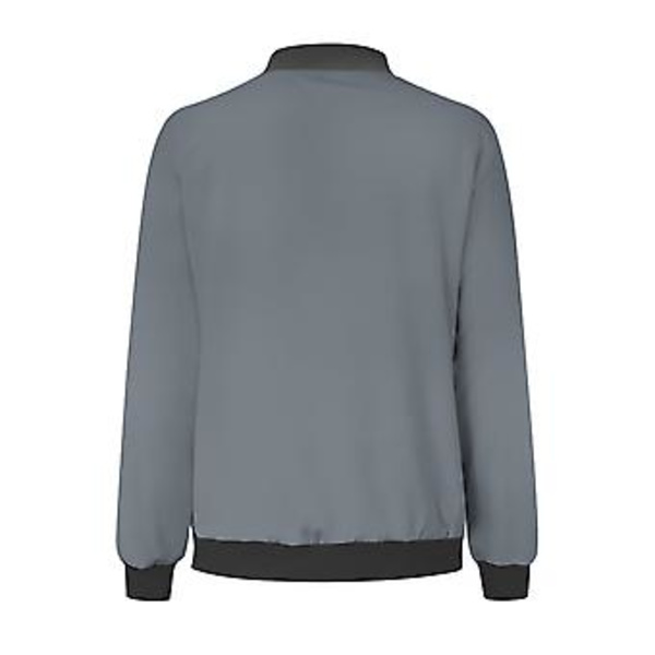 Damjacka, Lättvikts Zip Up Casual Bomberjacka, Ståuppkrage, Kort Ytterplagg, Toppar, L Grå