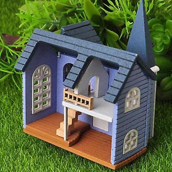 1/12 DIY Mini Trähusdockor Miniatyrhus Hantverk Byggmontering Leksaker