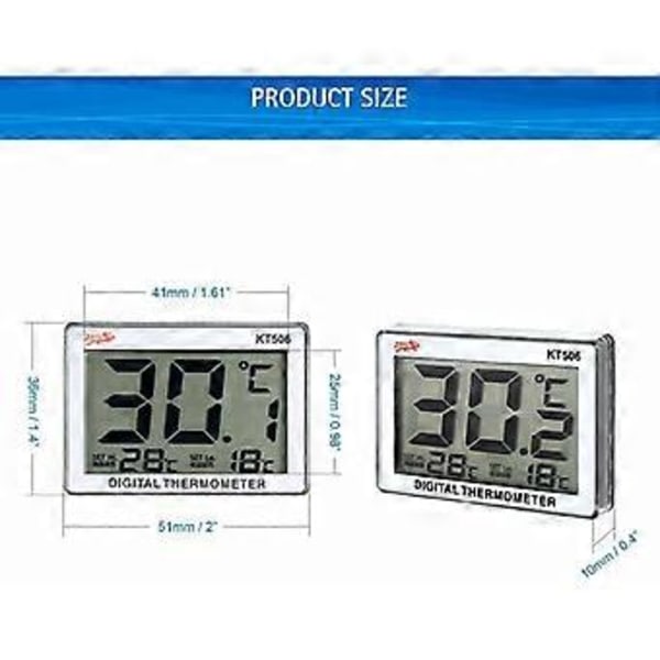 Digitalt LCD akvarietermometer vandtermometer 0 - 37 KT506 Sendes uden batteri LJO8ECDJ