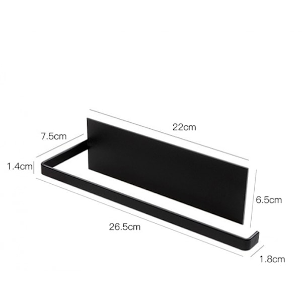26cm Sort Papirhåndklædeholder, Vægmonteret Køkkenrulleholder,