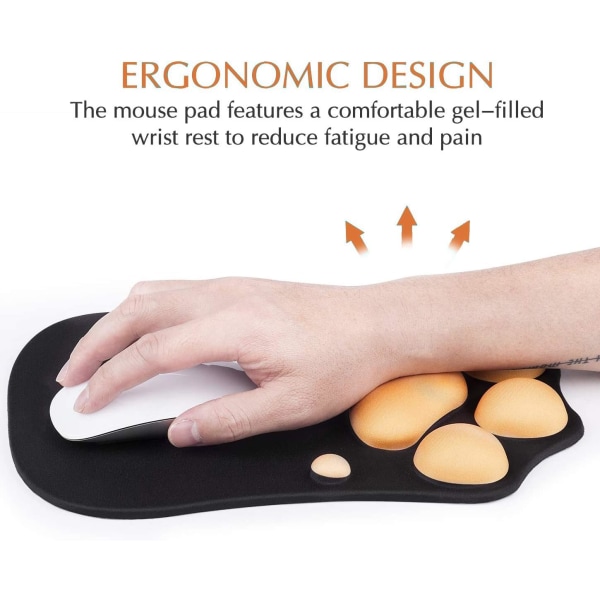 Cat Mouse Pad, Ergonomic Foam Gel Handledsstöd Musmatta för Comput