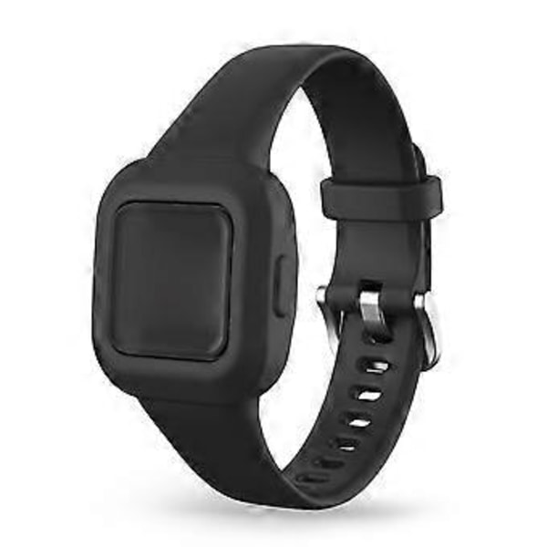 Solid Farge Silikon Klokkereim for Garmin Vivofit jr 3 - Svart (Svart)
