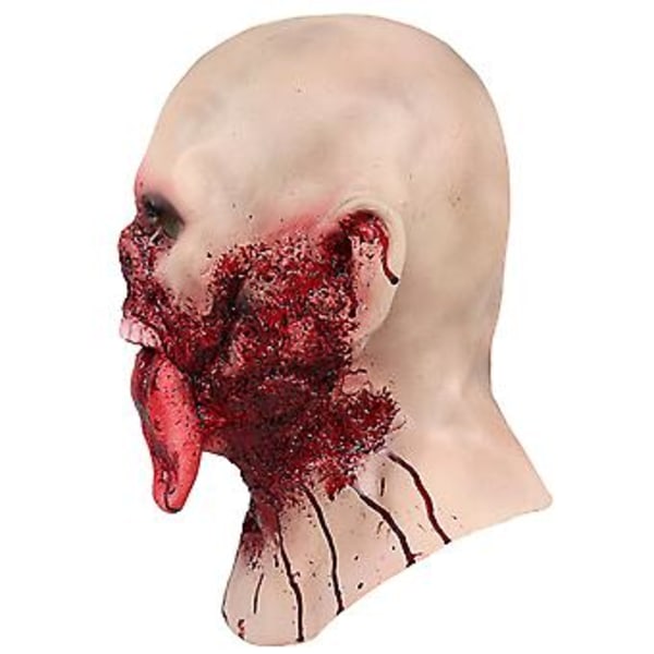 Vuxen Skräck Blodig Zombie Tung Mask Scare Latex Hela Huvudet Halloween Karneval Cosplay Maskeraddräkt Rekvisita( )