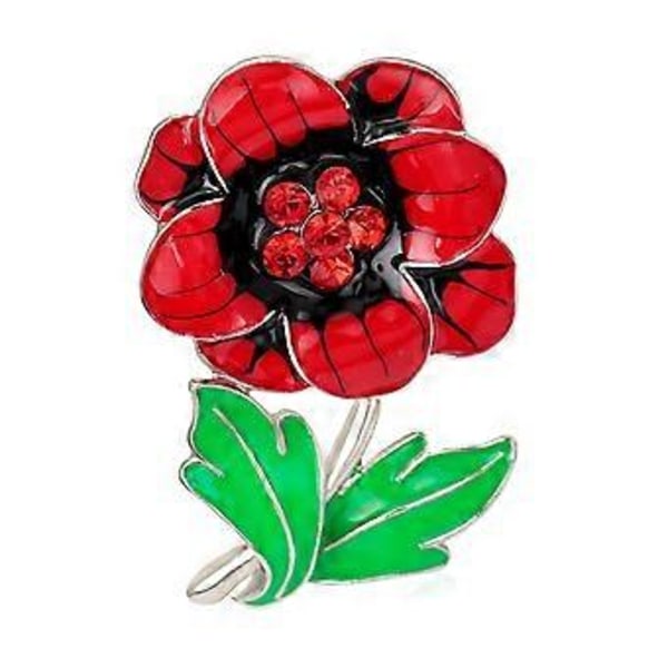 Julegave Rød Valmue Blomst Broche