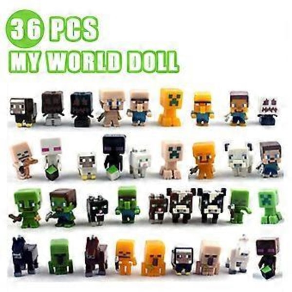 36 stk./sæt Minecraft Mini Figurer Kagepynt Dekoration Fødselsdagsfestartikler Børnegaver