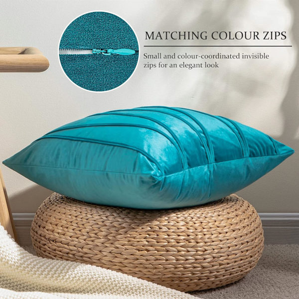 Set med 2 jul kuddfodral 45x45 Anka Blå Soffa Blank Velour