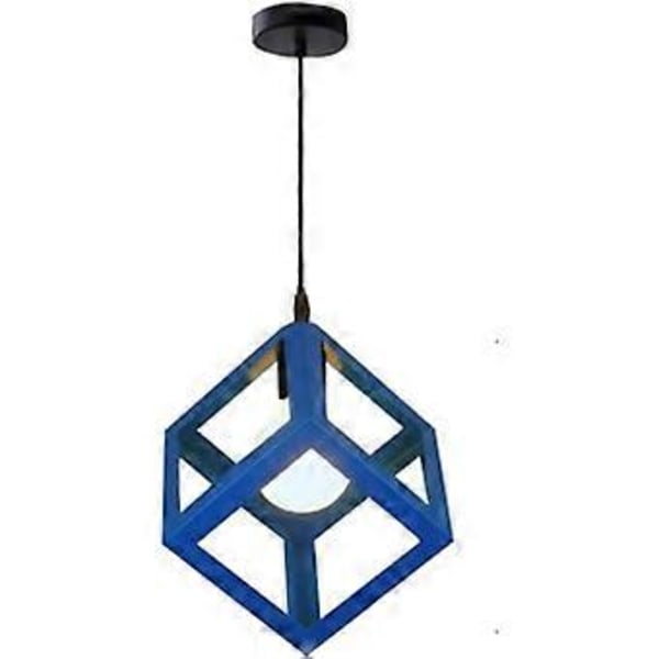 Moderni teollisuusvalaisin, kattovalaisin metallihäkki E27 (Cube Blue)