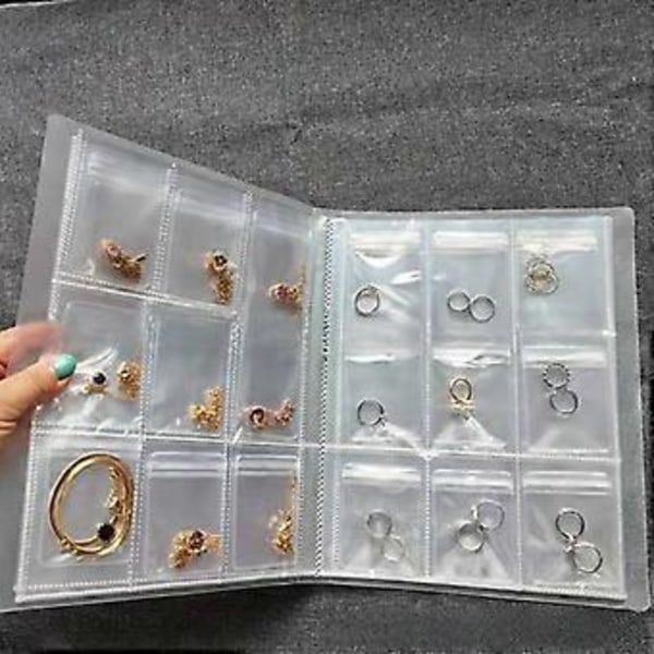 PVC transparent opbevaringspose forseglet pose øreringe ring halskæde smykker anti-oxidation ins smykker støvpose opbevaringsbog