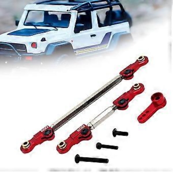 2x Styrekoblinger med Servoarm Profesjonelle Justerbare Servokoblinger RC Trekkstang for H12Y H12Y+ 1/12 RC Hobbybil Tilbehør (rød)