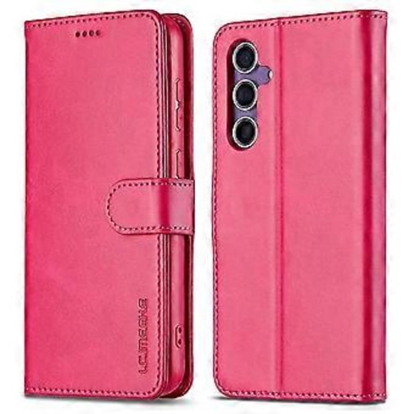 LC.IMEEKE Fodral till Samsung Galaxy A56 5G Kalvtextur PU Läder Ställ Plånbok Mobilskal - Rosa (Rosa)