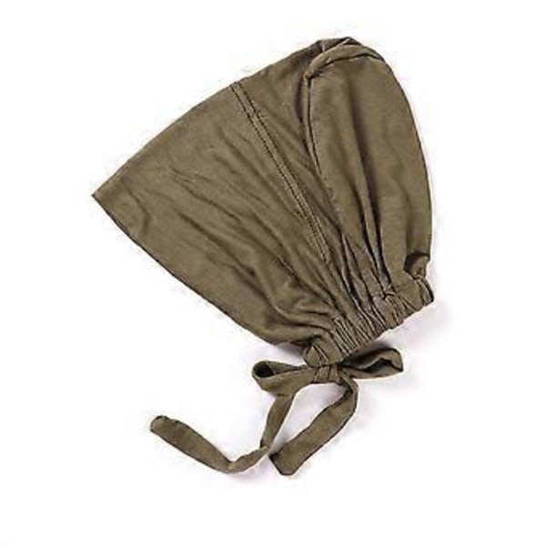 Damer Hijab Kasketter Underscarf Turban Kasketter Bundet Bonnet Elastisk Sovende Hår Hovedbind Blød Beanie Sovehuer (15 Army Grøn)