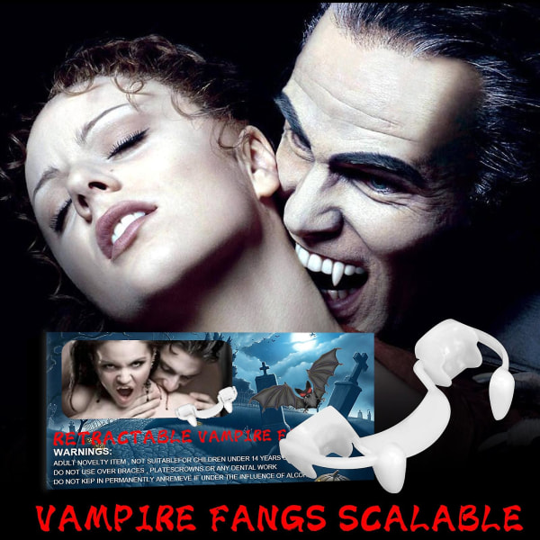 4 st Halloween dekoration vampyrtänder infällbara zombietänder, förpackning: Opp