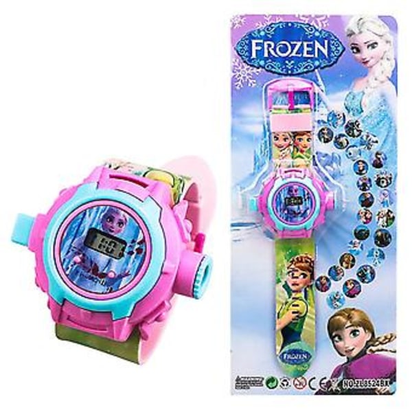 Spiderman Avengers Frozen Cars Minnie Barn Cool Söt Digital Klocka 24 Mönster Projektionsklockor Leksaker Barn Pojkar Flickor Födelsedag Julgåvor (Frozen)