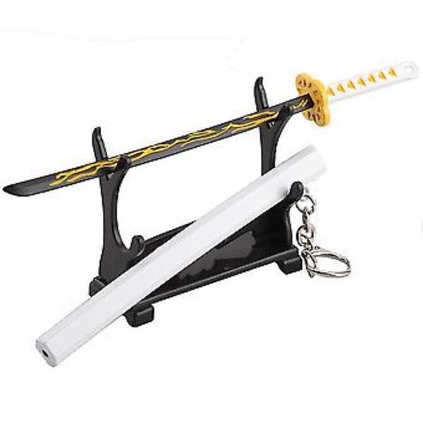 Demon Slayer Anime Sværd Nøglering Mini Katana Nøgleringe Anime Nøglering Cosplay Vedhæng Gave-r (Gul)