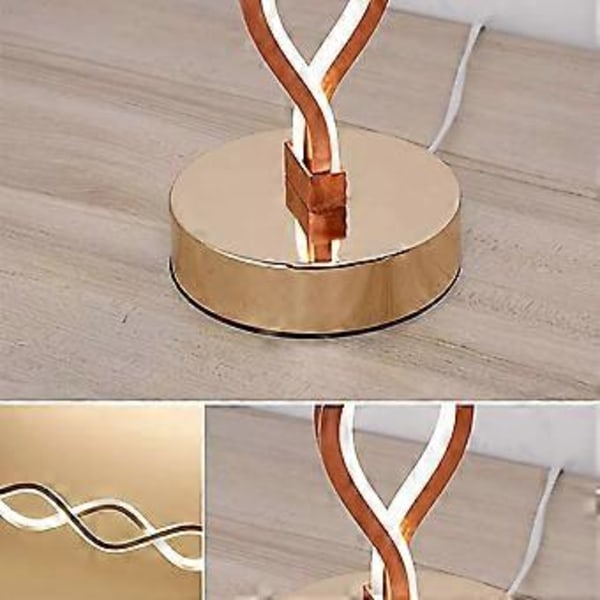 Energisparande Vit Bordslampa, Icke-Polar Touchkontroll med Aerodynamisk Design, 12W LED-lampa Ingår för Vardagsrum, Sovrum