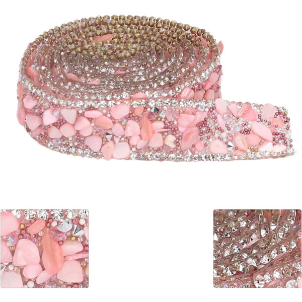 Rhinestones Ribbon, 2,2 meter/2M længde DIY Crystal Rhinestone Sticker S