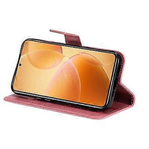 KT Imprinting Flower Series-3 Deksel til Xiaomi 14T Pro Katte-tre Mønster Flip Lær Telefondeksel (Stil A)