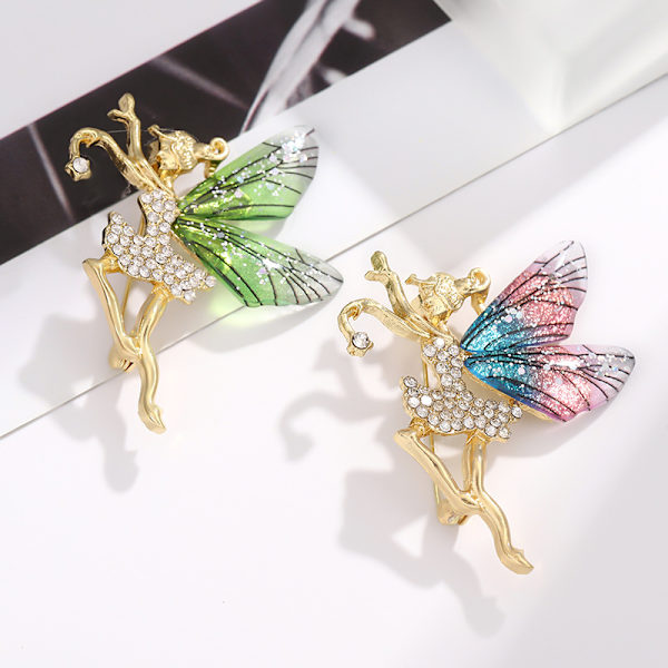 2 st balett dans flickor brosch nålar strass dansare dansande broscher