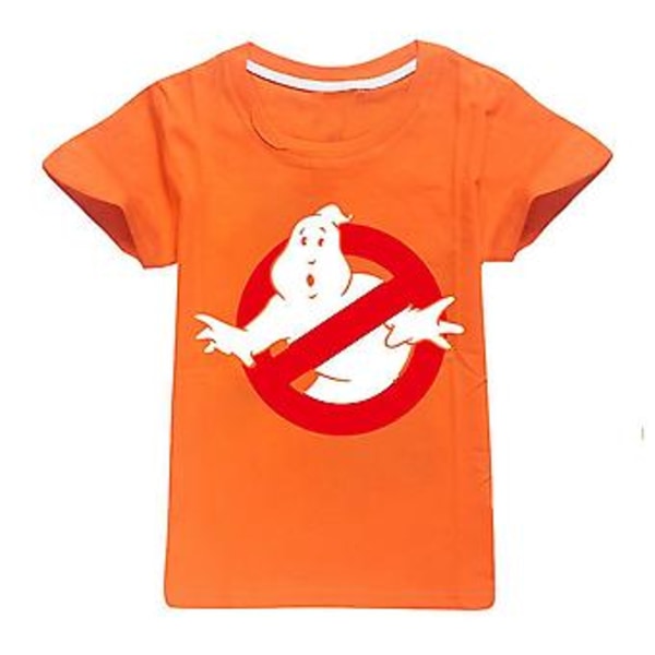 Ghostbusters T-shirt för barn 5-12 år, pojkar och flickor, tryckt, kortärmad, sommar, casual, topp, T-shirt, present (11-12 år, orange)