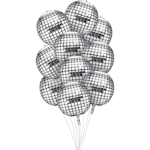 Disco-folioilmapallot Mylar-heliumilmapallot 10 kappaletta 22 tuumaa 4D suuri peili