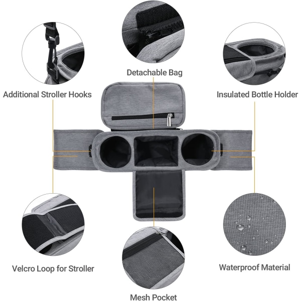 Barnevogn og sportsvogn Organizer, Universal Barnevogn Oppbevaringspose med