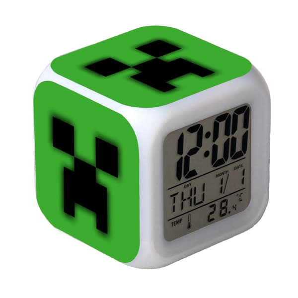 Digital Multifunktionell Väckarklocka Minecraft Väckarklocka LED-Edition