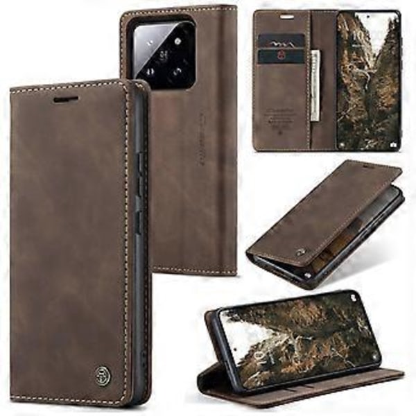 CASEME 013 Serie Læretui med Kortholder til Xiaomi 14 Pro - Business Stil()