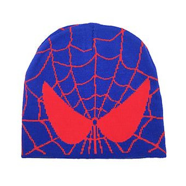 Miesten ja naisten Spider-Man -supersankarin neulottu pipo syksyyn ja talveen, lämmin pipo cosplay-asuun (sininen)