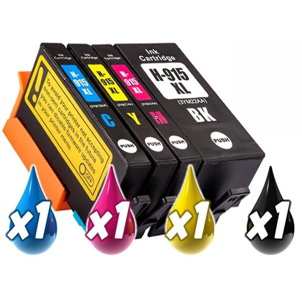 Compatible 915xl ink cartridges hp officejet 8010 8012 8020 8022 8026 8028 8030 [4 pack]