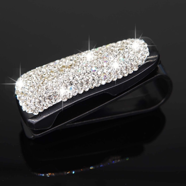 4 stk. Bling bil fastgørelsesclip brilleetuier Rhinestone diamant opbevaring