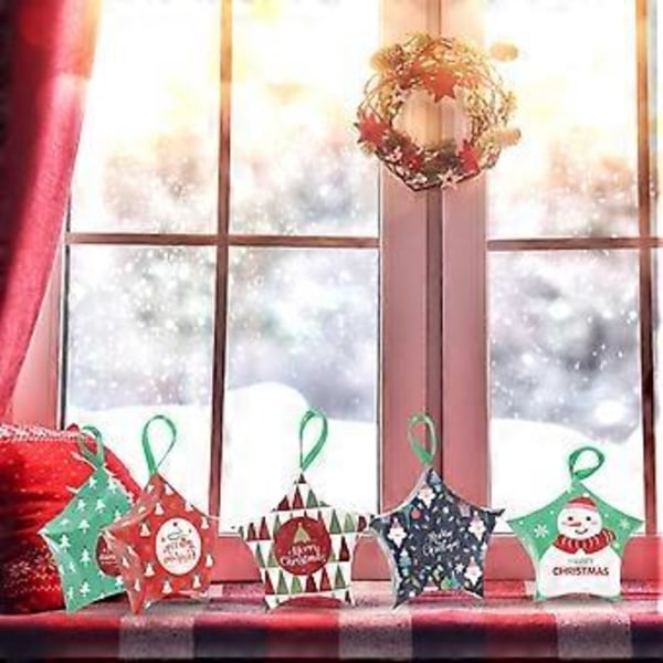 30 stk. Cupcake-esker Godteposer Forseglbare Festgodteposer Poser Snørebånd Nyttår Gable-eske Julegodteesker