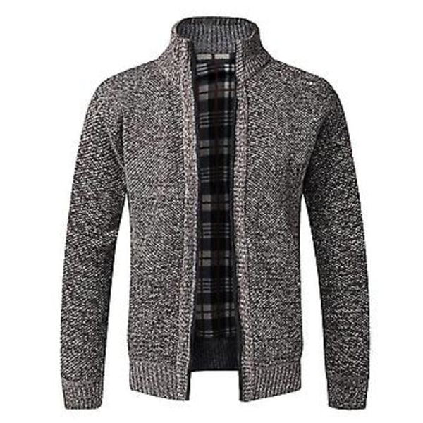 Fianao Tjock Herrkavaj Andningsbar Bomullsblend Bekväm Känsel Herrtröja för Dagligt Bruk (2XL Kaffe)