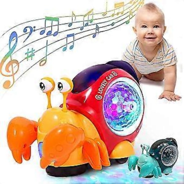 Glidende Eremittkreps Musikalsk Leke Baby Leke Eremittkreps Leke Småbarn Elektrisk Belysning Glidende Bevegelige Leker Flerfarget Valgfritt (Oransje)