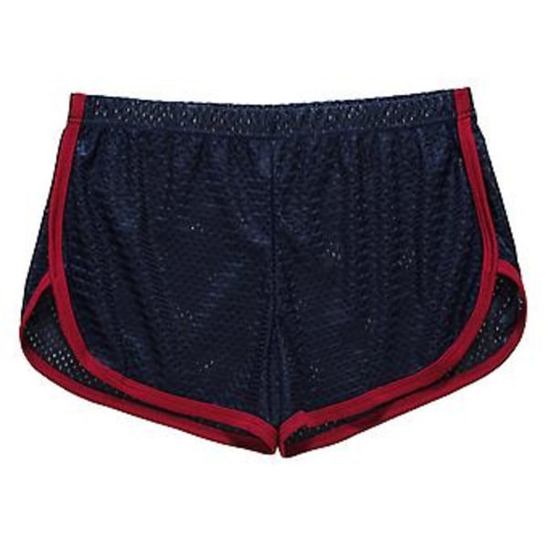 Män Underkläder Solid Färg U Konvex Låg Midja Elastisk Andningsbar Underbyxor Lös Mesh Boxers Kalsonger Casual Sport Shorts för inomhus (2XL Royal Blue)