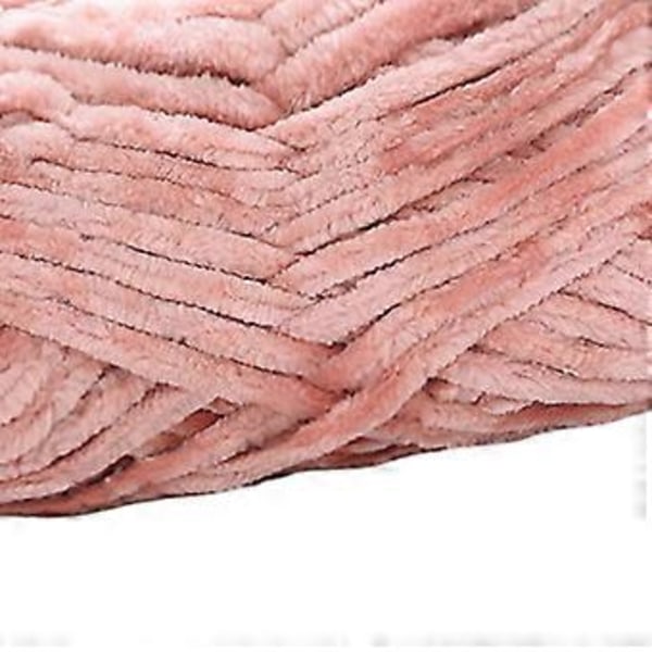 Kraftig Garn Håndstrikning 80M DIY Tube Kæmpe Garn Hækling Vægt Garn Håndstrik Garn til Plaider Håndværk Halstørklæder Trøjer Pude (Blød Pink)