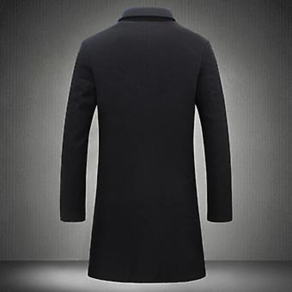 Fianao Herrkappa Enknäppt Bekväm Polyester Spandex Långärmad Herrjacka för Kontor (XL Marinblå)