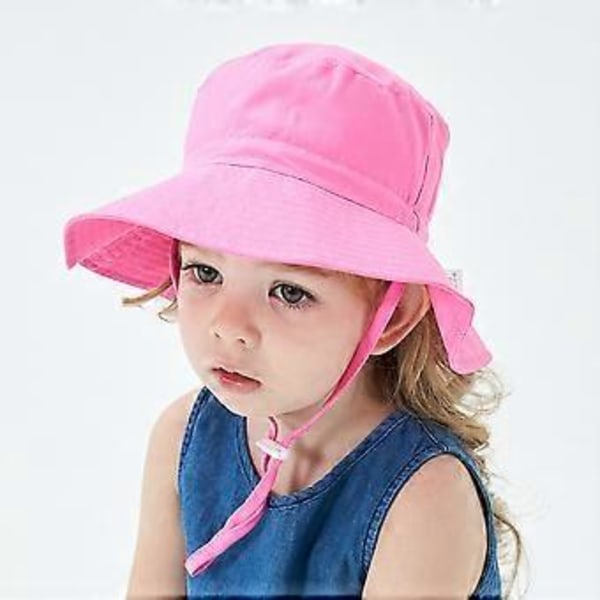 Pikkulapselle Hattu, Söpö Auringonhattu, Unisex Vauvan Hattu, Kesämatka Ranta Hattu, Säädettävissä Lasten Hattu 2-6 Vuoden Ikäisille Lapsille (Vaaleanpunainen)
