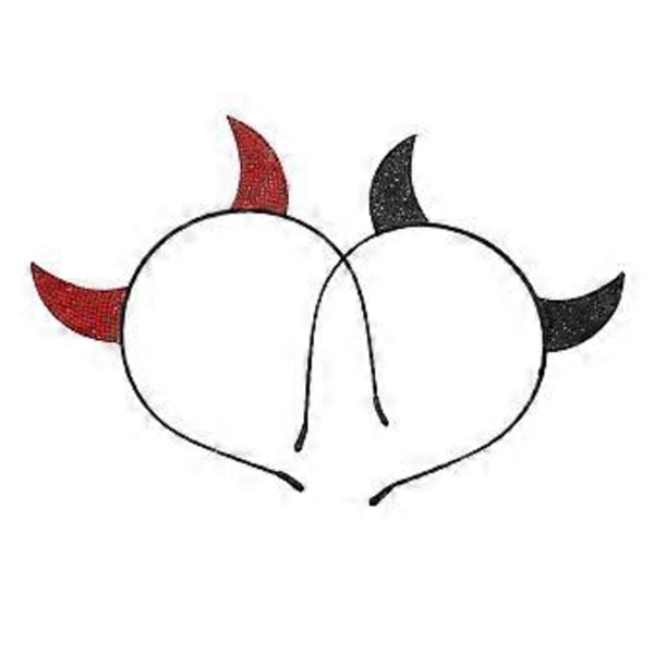 2 stk. Djævelshorn Pandebånd Halloween Fest Kostume Djævelshorn Hårbånd Tilbehør