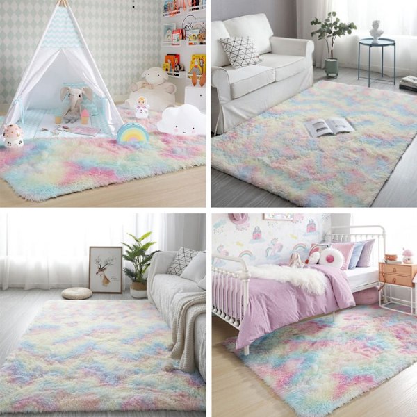 160 x 100 cm Shaggy vardagsrumsmatta, mjuk halkfri fluffig matta, Ca