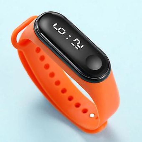 Børne LED Digital Berøringsfølsom Luminous Vandafvisende Sportsure (Orange)