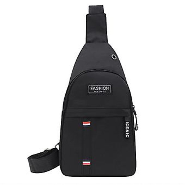 Herrar Mode Multifunktionell Axelväska Crossbody På Axel Resa Slingväska (Svart)