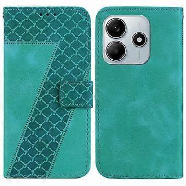 Til Xiaomi Redmi Note 14 5G Stand Case 7-Formet Mønster Præget Læder Telefon Cover (Style A)