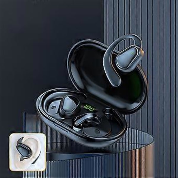 Trådlösa Hörlurar Bluetooth Hörlurar 48 timmars Speltid Sport Hörlurar Med LED-Display Over-Ear Buds Med Öronkrokar Inbyggd Mikrofon Headset För Träning