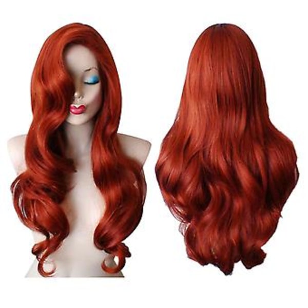 Cosplay Party Jessica Rabbit Parykk Voksen Syntetisk Lang Bølget Parykk Hårstykke ( )