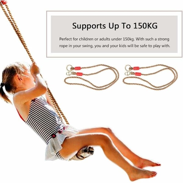 Par Swingrep med Justerbara Remmar 1.8M Trädhängning Max Last