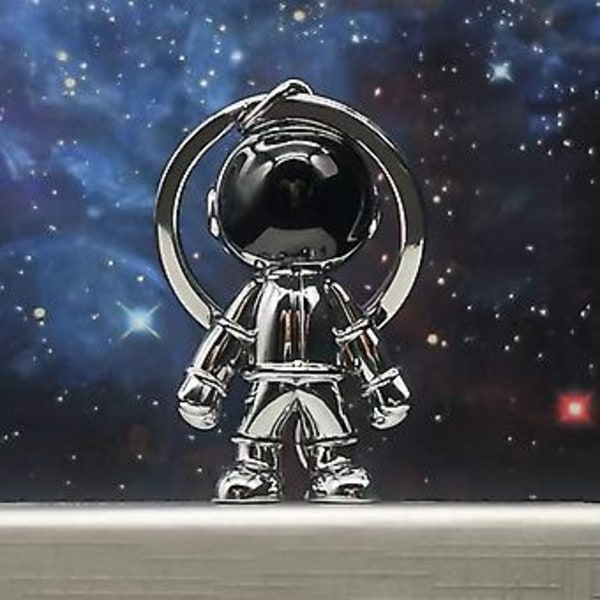 3D astronaut rumvæsen nøglering legering gave nøglering holder gadget sølv