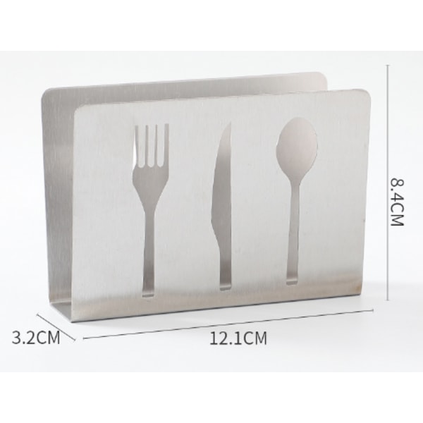 12,1*3,2*8,4cm, (Sølv) 2 stk. servietholder i rustfrit stål, serviet