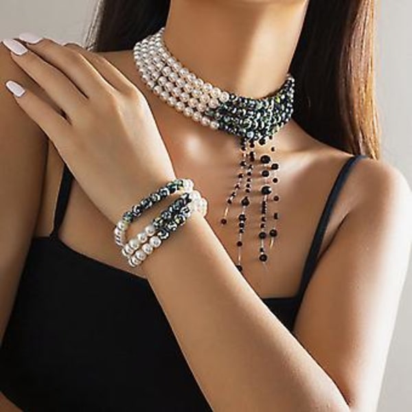 Goth-korut Veritippa Halloween Tekohelmi Veri Kerrostettu Kaulakoru Tupsu Choker Naiset Grunge Rock Asuste Esteettinen (A7)
